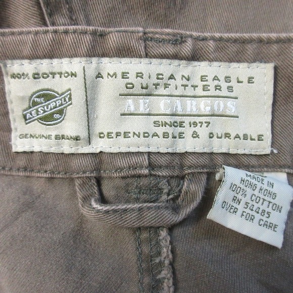 American Eagle AE Supply Cargo Shorts Men 38 Green Cotton Hiking Outdoor y2k 610 - Picture 4 of 13